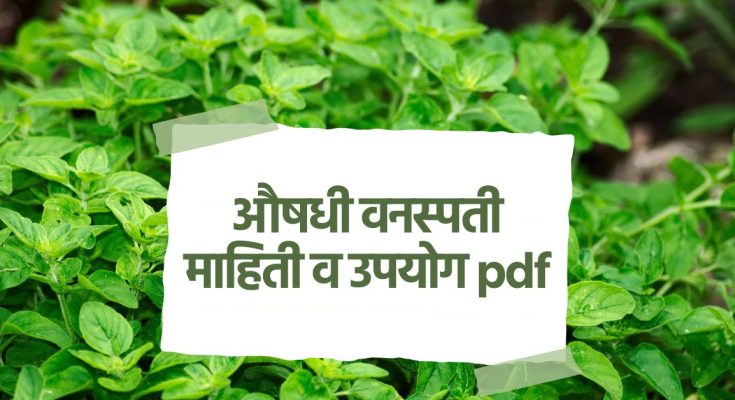 औषधी वनस्पती माहिती व उपयोग pdf